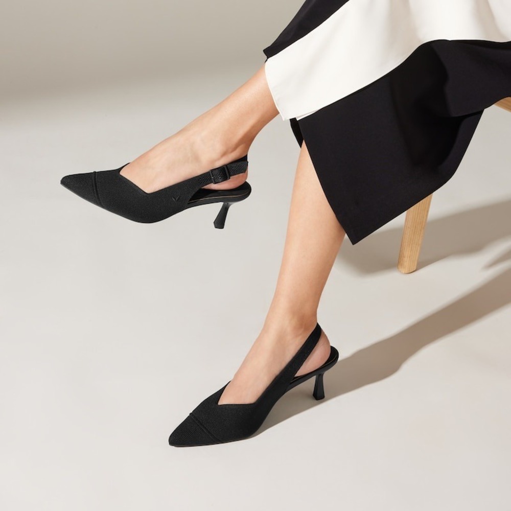 VIVAIA Addison Black Pointed Toe Slingback Heels Women's US/9.5 EU/41